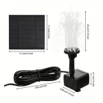 Solar Fountain with 6 Nozzles - 1.4W Solar Panel Floating Water Pump for Bird Baths, Pools, Garden DIY Waterfall Yard Decor - Image 3
