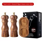 Acacia Wood Pepper Mill Grinders with base pepper mill Spice Mill for Tableware Kitchenware - Image 9