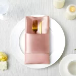 50pcs 30x30cm Rose Gold Small Satin Table Napkins Placemats Silk Dinner Cloth Napkins For Party Hotel Wedding Table Decoration - Image 2