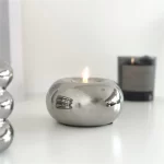 Ceramics Candle Holder Circular Silvery Candlestick Home Desktop Modern Simplicity Decor DIY Office Supplies Aromatherapy Gifts - Image 5
