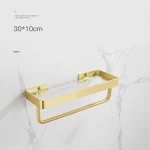 30-50CM Brushed Gold Glass Shelf  Aluminum Bathroom Storage Holder Bath Shower Shelf  Bathroom Shelf Mirror Wall Tray Towel Bar - Image 7