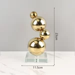Metal Decor Figurines Metal Spheres Stack Art Pieces Gold Ball Metal Handicraft Geometric Sculpture Home Decoration Accessories - Image 6
