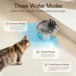 3.2L/108oz Wireless Charging Sensor Cat Water Feeder Stainless Steel Cat Dog Water Fountain Silent Water Level Window No Plug - Image 4
