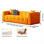 Any Size Custom Compressed Fabric Sofa Hand Tufted Design Integrated Sponge Roll Pack Shipping Multiple Color Living Room Bedroo - Image 13