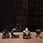 With 30 Incense Waterfall Incense Burner Ceramics Backflow Buddha Censer Backflow Incense Holder Home Office Yoga Teahouse Decor - Image 2