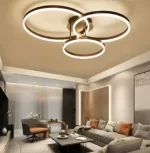 Restaurant Nordic Multi-Ring Metal LED Ceiling Lights Minimalist Grand Home Decor Living Room Bedroom Office Ceiling Chandeliers - Image 7