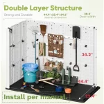 Outdoor Storage Cabinet 26 Cu Ft with Lockable Doors, Horizontal Storage Shed Waterproof Patio Tools,Gardening Tools. - Image 3