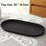 4Pcs Plastic Coffee Tray, Oval Food Serving Plate with Smooth Surface for Household Dessert Anti-fall Tray Afternoon Tea - Image 6