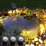 Solar Pond Lights IP68 Waterproof Submersible LED Spotlights Underwater Landscape Lamp for Garden Fountain Pool Pond Decor Lamp