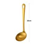 1Pcs Gold Stainless Steel Long Soup Spoon Cooking Utensils Kitchenware Skimmer Colander Frying Spatula Kitchen Accessories - Image 7