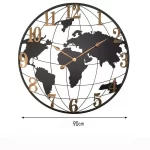 Round Silent Non-Ticking Battery Operated Wall Clocks 60/75/90cm Large Map Wall Clock Metal Minimalist Clock for Living Room - Image 12