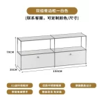 Vintage Module Sideboard Living Room Storage Cabinet Wood Bedroom Stainless Steel Metal Frame Storage Customizable TV Cabinet - Image 8