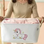 Fabric Storage Basket Toy Organizer Clothes Basket With Handle Kids Toy Storage Box Book Desktop Organizer Laundry Basket - Image 5