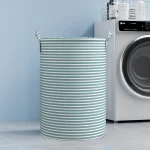 Haundry Thickened Tall Laundry Basket with Handle, Large Collapsible Round Laundry Hamper Bin Laundry Bag for Clothes Storage - Image 7