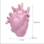 New Transparent Heart Resin Vase Anatomical Heart Flower Vase Ornament Craft Planter Pot For Office Living Room Bedroom Desktop - Image 30