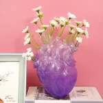 New Transparent Heart Resin Vase Anatomical Heart Flower Vase Ornament Craft Planter Pot For Office Living Room Bedroom Desktop - Image 6