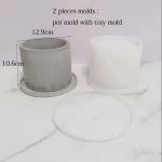 Large Terrazzo Garden Planters Silicone Mold Round Concrete Molds for Flower Pot 15cm Candle Cup Resin Vessel Gypsum Mold - Image 9