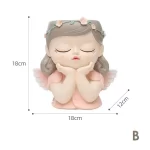 7 inch Cute Angel Girl Face Planter Pot with Drainage Hole, Resin Fairy Tale Planter Ornamental Statues for Home Office Decor - Image 10