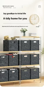 Felt Foldable Wardrobe Storage Square Storage Bin With Dual Handles Felt Storage Basket For Clothes Toy Large Capacity Organizer - Image 3