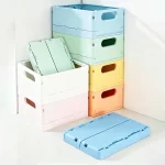 Folding Storage Boxes Basket Household Clutter Box Home Desktop Organizer Foldable Multi-functional Plastic Box Makeup Organizer