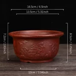 Chinese Antique Purple Clay Relief Flowerpot Tabletop Bonsai Pots Square Macetero Vintage Balcony Decoration Succulent Planters - Image 12