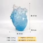 New Transparent Heart Resin Vase Anatomical Heart Flower Vase Ornament Craft Planter Pot For Office Living Room Bedroom Desktop - Image 13