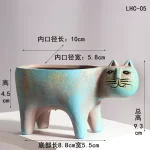 Room Accessories Ceramic Flower Pot Cute Cat Succulent Plant Pots Vase Simulation Animal Cartoon Pots Planters for Indoor Plants - Image 8