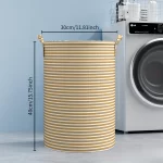 Haundry Thickened Tall Laundry Basket with Handle, Large Collapsible Round Laundry Hamper Bin Laundry Bag for Clothes Storage - Image 6