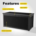 Gallon Outdoor Deck Box, Lockable Waterproof Outdoor Storage Boxes For Garden Tools,Indoor Cushions,Accessories Outside Storage - Image 5