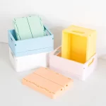 Folding Storage Boxes Basket Household Clutter Box Home Desktop Organizer Foldable Multi-functional Plastic Box Makeup Organizer - Image 2