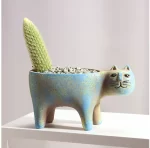 Room Accessories Ceramic Flower Pot Cute Cat Succulent Plant Pots Vase Simulation Animal Cartoon Pots Planters for Indoor Plants - Image 3