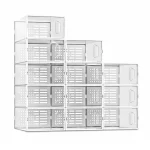 Stackable Shoe Storage Boxes, 15-Pack Plastic Shoe Organizers with Lids, Large Shoe Rack & Holder for Closet, Under Bed, Entrywa - Image 7
