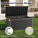 Gallon Outdoor Deck Box, Lockable Waterproof Outdoor Storage Boxes For Garden Tools,Indoor Cushions,Accessories Outside Storage - Image 4