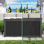Gallon Outdoor Deck Box, Lockable Waterproof Outdoor Storage Boxes For Garden Tools,Indoor Cushions,Accessories Outside Storage - Image 6