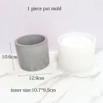 Large Terrazzo Garden Planters Silicone Mold Round Concrete Molds for Flower Pot 15cm Candle Cup Resin Vessel Gypsum Mold - Image 8