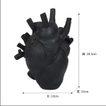 New Transparent Heart Resin Vase Anatomical Heart Flower Vase Ornament Craft Planter Pot For Office Living Room Bedroom Desktop - Image 29