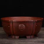 Chinese Antique Purple Clay Relief Flowerpot Tabletop Bonsai Pots Square Macetero Vintage Balcony Decoration Succulent Planters - Image 4