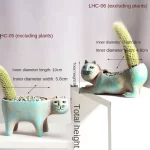 Room Accessories Ceramic Flower Pot Cute Cat Succulent Plant Pots Vase Simulation Animal Cartoon Pots Planters for Indoor Plants - Image 6