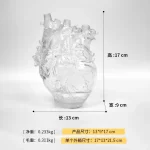 New Transparent Heart Resin Vase Anatomical Heart Flower Vase Ornament Craft Planter Pot For Office Living Room Bedroom Desktop - Image 21