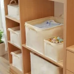 Home storage basket, fabric toy, clothing storage box, canvas frame, Japanese style foldable dirty clothes basket for home use - Image 2