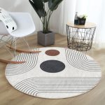 Abstract Round Rug, Minimalist Home Decor Area Rug, Non Slip Circle - Image 4
