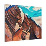 Brown Horses Giclee Poster Art Print