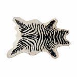 63inches x 90inches Zebra Black And White Print Area Rug