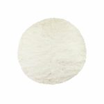 72inches Off White Circular Faux Fur Area Rug