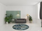 94" Seafoam Machine Woven Geometric Lodge Round Indoor Area Rug - Image 5