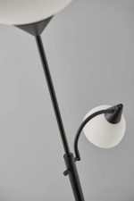Torchiere Plus Chairside Floor Lamp in Black Metal - Image 3