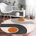 Round Rug, Abstract Circle Carpet, Anti Slip Floor Carpet - Image 3