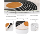 Round Rug, Abstract Circle Carpet, Anti Slip Floor Carpet - Image 6