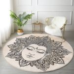 Round Velvet Rug, Non-Slip, Mystic Print (Multiple Sizes)