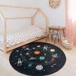 Round Velvet Rug, Non-Slip, Galaxy/Space Print (Multiple Sizes) - Image 2